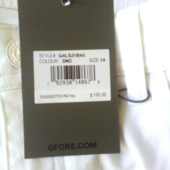 ⛳G/FORE Essential 5 Pocket SNO White Straight Leg Pants Size:10 NWT - Picture 12 of 16
